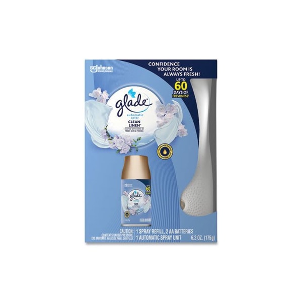 AUTOMATIC AIR FRESHENER STARTER KIT, SPRAY UNIT AND REFILL, CLEAN LINEN, 6.2 OZ